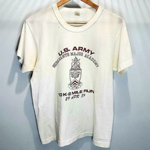 U.S. Army 10K Run 1989 Vintage Single Stitch‎ Shirt Sergeant Major White Size Lg